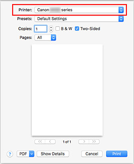 figur: Skriver i dialogboksen Skriv ut