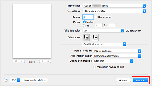 figure&nbsp;:&nbsp;Imprimer dans la boîte de dialogue Imprimer
