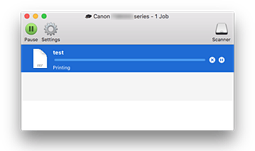figur: Skjermbildet for utskriftsstatus