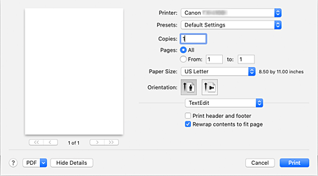 Imagen: cuadro de diálogo Imprimir