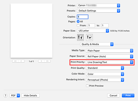 Imagen: Calidad de impresión de Calidad y soporte del cuadro de diálogo Imprimir