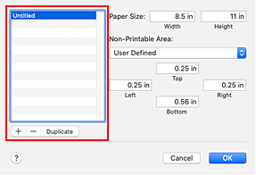 figura: Finestra di dialogo Formato carta pers.