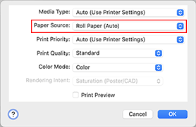 figure:Paper Source of Quality & Media in the Print dialog