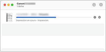 figure : Écran d'état de l'impression.