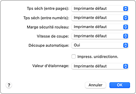 figure : Paramètres avancés du papier dans la boîte de dialogue Imprimer