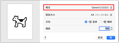 插图：页面设置对话框中“页面属性”的“格式”
