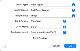 figure:Quality & Media in the Print dialog