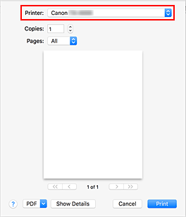 figure:Printer in the Print dialog