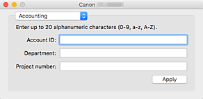 Abbildung: Canon IJ Printer Utility2 – Accounting
