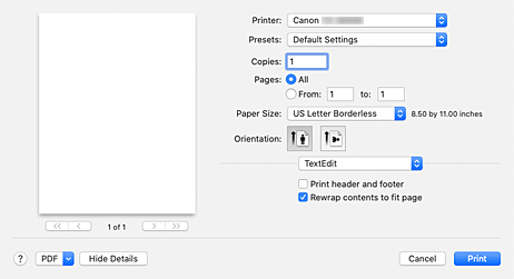 figure:Print dialog