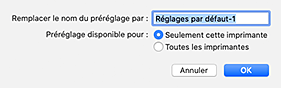 figure&nbsp;: Saisissez un nom dans Nom du préréglage