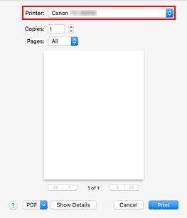 figura: Stampante nella finestra di dialogo Stampa