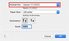 figura: Formatar Para de Atributos de Página na caixa de diálogo Configurar Página