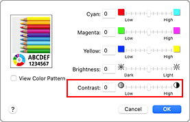 figure:Contrast of Color Options in the Print dialog