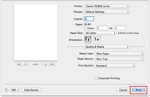 figure:Print in the Print dialog