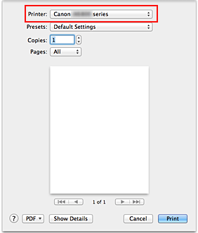 figure:Printer in the Print dialog