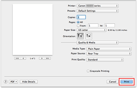 figure:Print in the Print dialog