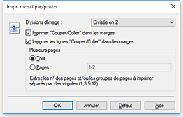 figure&nbsp;: Boîte de dialogue Impr. mosaïque/poster