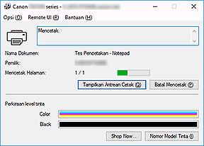gambar: Monitor Status Canon IJ