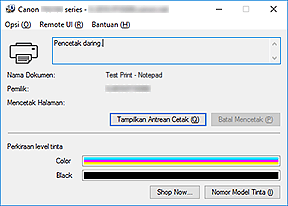 gambar: Monitor Status Canon IJ