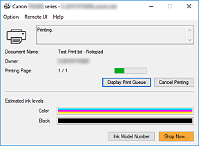 figure:Canon IJ Status Monitor