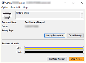 figure:Canon IJ Status Monitor