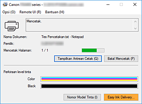 gambar: Monitor Status Canon IJ