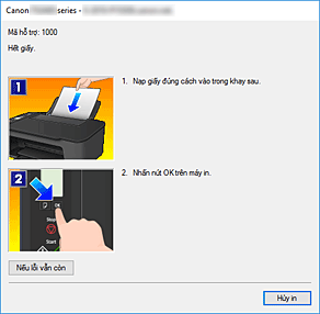 hình: Hiển thị lỗi Màn hình trạng thái Canon IJ