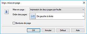 figure&nbsp;: Boîte de dialogue Impr. mise en page