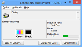 figura: Monitor de Status Canon IJ