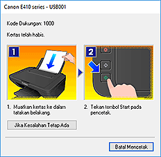 gambar: Tampilan Kesalahan Monitor Status Canon IJ