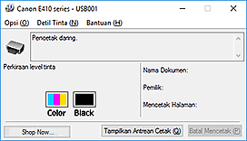 gambar: Monitor Status Canon IJ