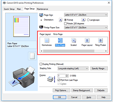 figura:Selectaţi Fit-to-Page pentru Page Layout din fila Page Setup