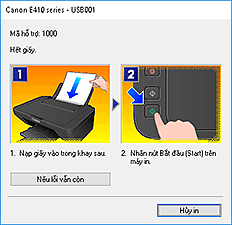 hình: Hiển thị lỗi Màn hình trạng thái Canon IJ