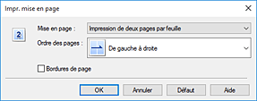 figure&nbsp;: Boîte de dialogue Impr. mise en page