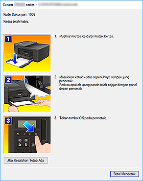 gambar: Tampilan Kesalahan Monitor Status Canon IJ