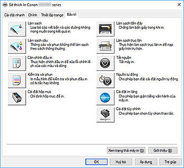 hình: Tab Bảo trì