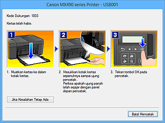 gambar: Tampilan Kesalahan Monitor Status Canon IJ