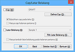 gambar: Kotak dialog Cap/Latar Belakang