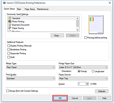 pav.: Mygtukas &bdquo;Gerai&ldquo; greitosios sąrankos skirtuke