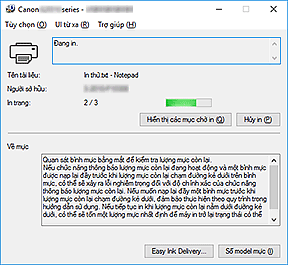 hình: Màn hình trạng thái Canon IJ