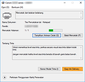 gambar: Monitor Status Canon IJ