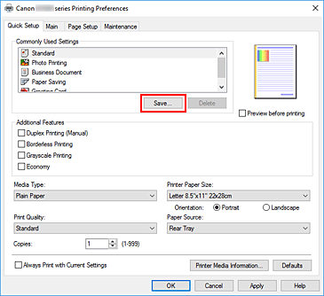 figura:Save... din fila Quick Setup