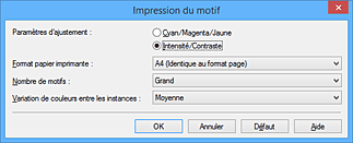 figure&nbsp;: Boîte de dialogue Impression du motif
