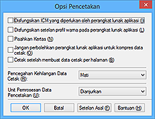 gambar: Kotak dialog Opsi Pencetakan