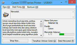 gambar: Monitor Status Canon IJ