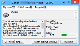 hình: Màn hình trạng thái Canon IJ