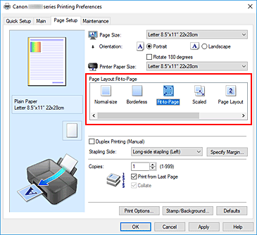 figura:Selectaţi Fit-to-Page pentru Page Layout din fila Page Setup