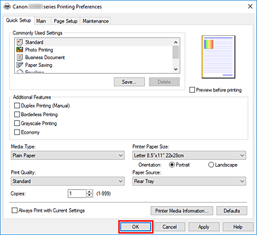 figura:OK din fila Quick Setup