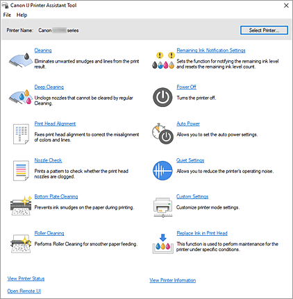 attēls: Canon IJ Printer Assistant Tool
